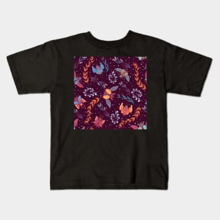 Beetle and plants pattern Kids T-Shirt